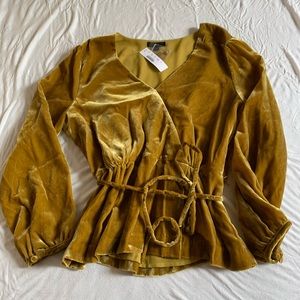 J.Crew Velvet Mustard Blouse